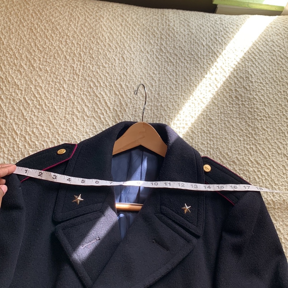 Vintage Navy Military Double Breasted Wool Coat - Picture 10 of 17